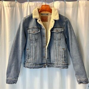 Levi's Light Blue Denim Sherpa Jacket